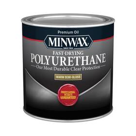 230004444 Minwax Fast Drying Polyurethane Protective Wood Finish Clear 1/2 Pint Gloss