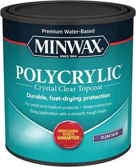 63333 Minwax 783961102203 Quart Clear Polycrylic Water-based Protective 1 Quarts Pack Of
