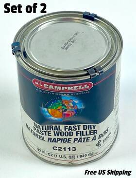 C2113 Ml Campbell Natural Fast Dry Paste Wood Filler 32 Oz Set Of 2