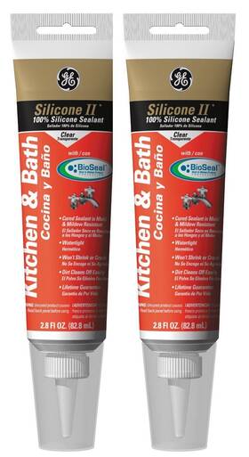 Ge284 Momentive Performance Materials 746767073399 Ge Silicone Clear Kitchen And Bath S Caulk Pack Of 2 Packaging May Vary