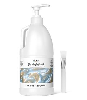 Mg1106 Nicpro Gloss Varnish For Acrylic Painting 33.8oz Bottle With Pump