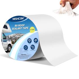 Nishcon 711181407556 Rv Roof Sealant Tape 6 Inch X50ft Waterproof - Uv Resistant Repair For Cam