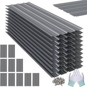 Noliven-d5r-oon-rgb Noliven 10 Pcs Metal Roof Panels 5.05 Ft Corrugated Roofing 17.91 Inch 60.6 Met