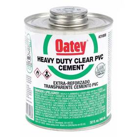 Oatey 038753310084 Clear Pvc Pipe Cement Heavy Duty Bodied 32 Fl Oz Brush-top Can