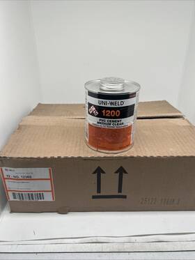 1236s Oatey Lot Of 12 Uni-weld 1200 Pvc Cement Medium Clear - 1236s- 32 Oz Each
