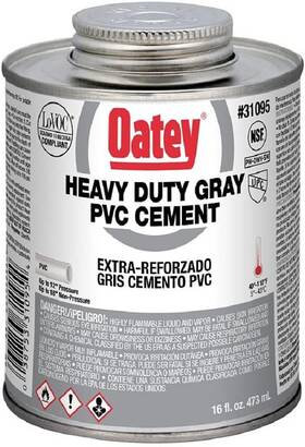 31095 Oatey Pvc Cement Heavy Duty Gray 16 Fl Oz