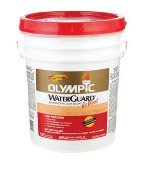 55260a Olympic 55260a/05 Waterguard Low Luster Clear Oil-based Waterproofer Wood Protector 5 Gal 55260a Olympic 55260a/05 Waterguard Low Luster Clear Oil-based Waterproofer Wood Protector 5 Gal