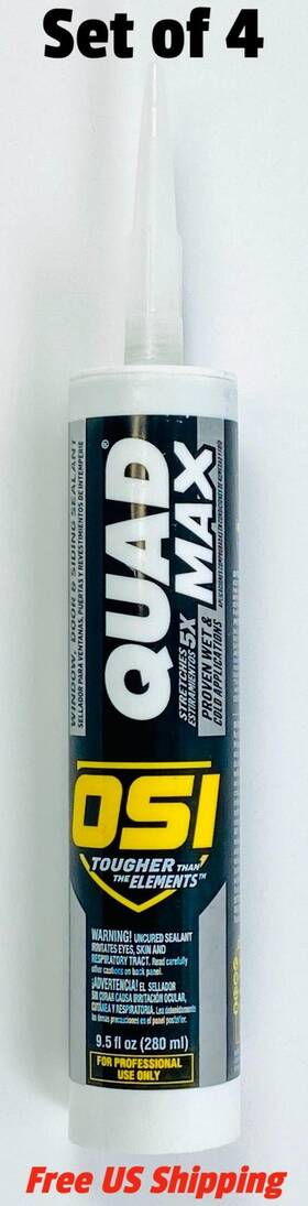 Osi 028756959731 Quad Max Gray 567 Construction Sealant Caulk 9.5oz Set Of 4