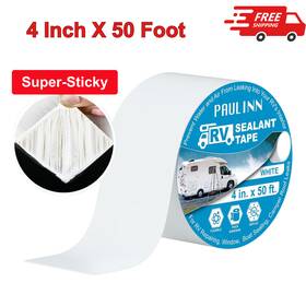 Paulinan 445041953992 Rv Roof Sealant Tape - 4 Inch X 50 Foot Uv And Weatherproof Rubber Seal