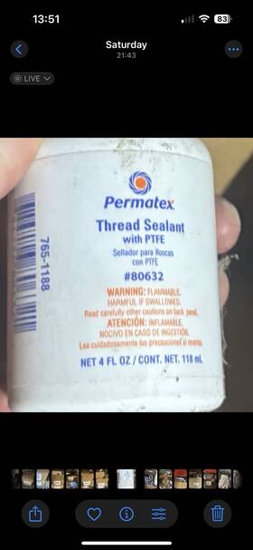 80632 Permatex Thread Sealant With Ptfe 4 Oz