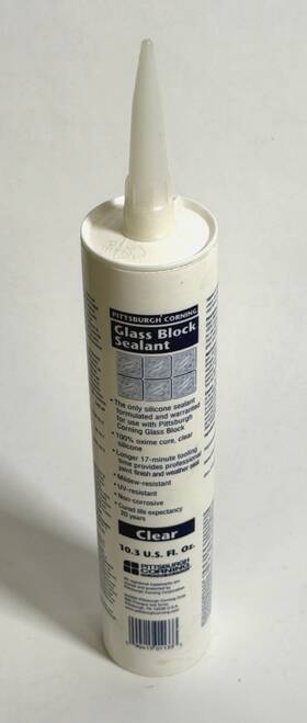 Pittsburgh Corning 090415011335 Clear Glass Block Sealant Silicone Adhesive 10.3 Oz Tube