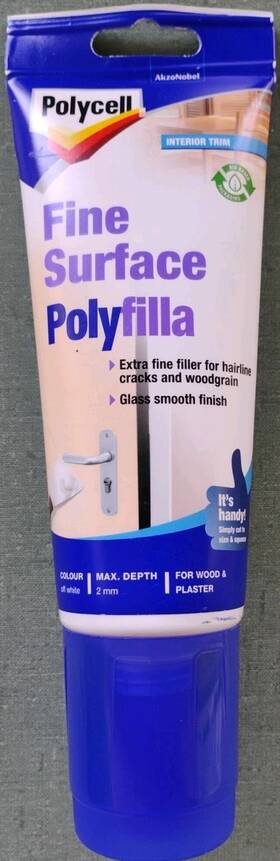 Polycell 010567095017 Fine Surface Polyfilla 400g 13.5oz For Cracks Glass Smooth Finish