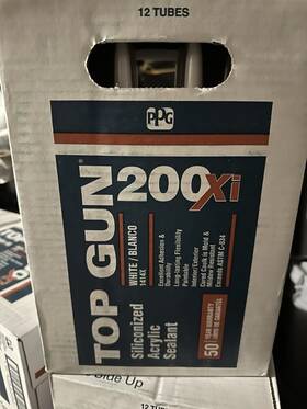 200xi Ppg 12pk Top Gun Siliconized Caulk Acrylic Sealant Tubes White