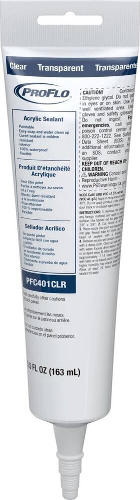 Pfc401clr Proflo Pfc401 5.5 Oz Kitchen And Bath Acrylic Caulk - Clear