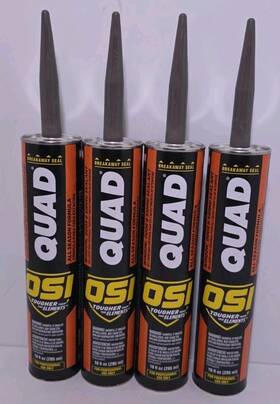 2012156 Quad Lot Of 4 Osi 10 Oz. Window Door And Siding Premium Sealant 253 Brown