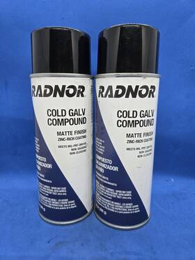 64000130 Radnor Cold Galvanizing Compound- Matte Finish- 14oz Aerosol Cans- Lot Of 2