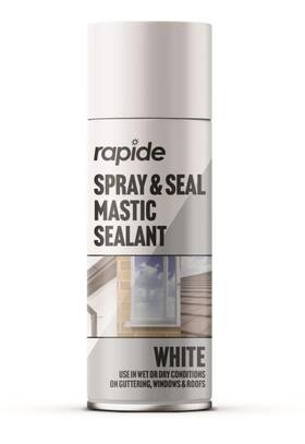 Rapide 749460435891 Spray And Seal Mastic Sealant White 400ml Adheres To Metal Plastic Wo