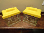 Rare Art Deco Glass Blocks Canister Pair Dont Know