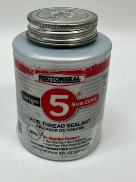 Rectorseal 021449276511 Rector Seal 1/2 Pint Brush Top No.5 Sub-zero Pipe Thread Sealant 8oz 237ml
