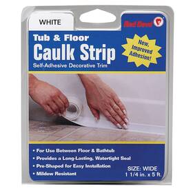 Red Devil 075339101704 0170 Wide Tub And Floor Caulk Strip 1-1/4 Inch X 5ft White