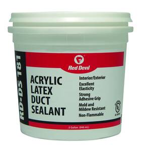 0841ds4 Red Devil Rd-ds 181 Acrylic Latex Duct Sealant 1/2 Gallon Gray 4 Pack