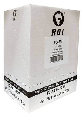 08466i12 Red Devil Rd Construction Siliconized Acrylic Sealant 10.1 Oz Black 12 Pack