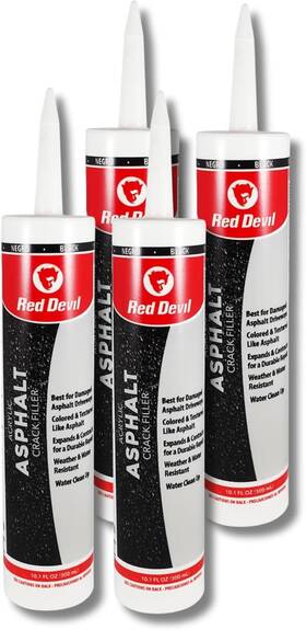 0637 Red Devil 711181633665 Asphalt Crack Filler Sealant Black Acrylic Driveway Sealer For