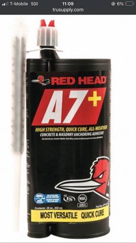 53tx70 Red Head A7p-28 Anchoring Adhesive Acrylic 28 Oz.
