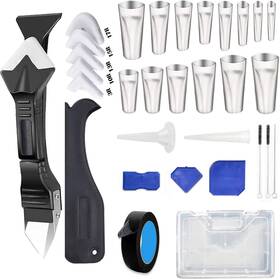 Renzhichu 191814243827 32pcs Caulking Tools Silicone Finishing Tool Large Black