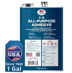 Rh Adhesives 445003163148 S-18 All-purpose Adhesive 1 Gallon - Multi-purpose Rubber Metal Leather Fel