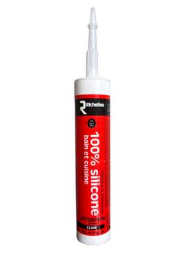 94160011 Richelieu 100% Silicone Bath And Kitchen Clear Mildew Resistant 300ml 8 Pack