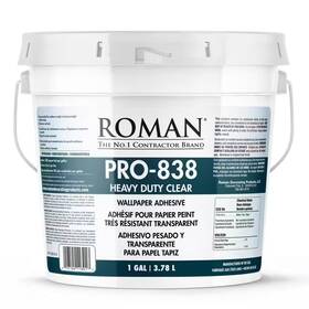 Roman 313088078060 Pro-838 1 Gal. Heavy Duty Clear Wallcovering Adhesive