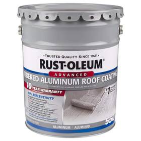301996 Rust-oleum 4.75 Gal. 10-year Fibered Aluminum Reflective Roof Coating