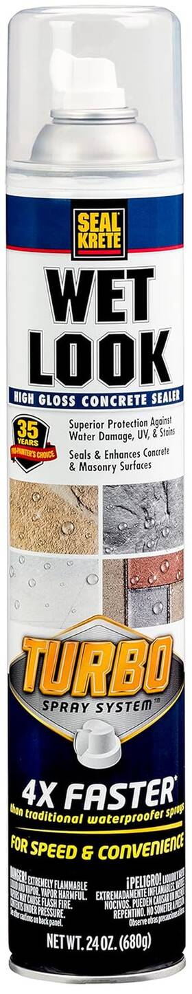357925 Rust-oleum 705353348709 Seal-krete Wet Look Turbo Concrete Sealer Spray 24 Oz High G