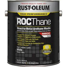 9892419 Rust-oleum Rustoleum Urethane Mastic Paint Coating White 1 Gal High Gloss Metal Concrete