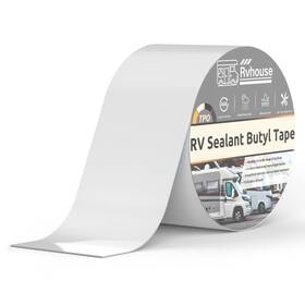 Rf10115w Rvhouse Rv Roof Tape 4 Inch X 50 Ft Uv Resistant Sealant Durable Waterproof And A