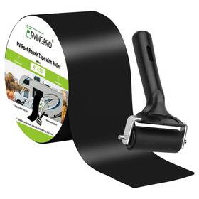 Rprst-45b Rvingpro Rv Roof Tape Black With Roller 4 Inch X 50 Feet For Repair Wat