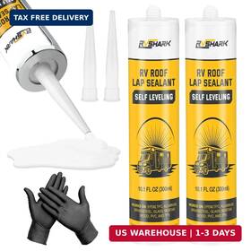 Rs4122 Rvshark Rv Roof Sealant 2 Pack Self-leveling Lap - White Waterproof Flexible Ca