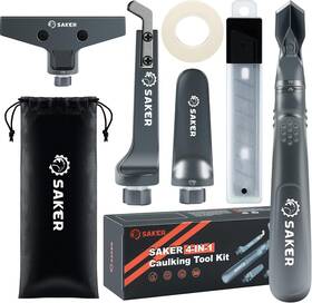 4609 Saker 4 In 1 Caulking Tool Kit-aluminum Sealant Finishing Grout Silver