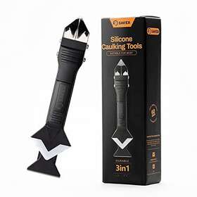 Sak4609 Saker Silicone Caulking Tools-3 In 1 Sealant Finishing Tool Grout Black