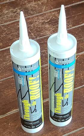 Sashco 031525140353 Lot Of 2 Through The Roof Sealant White Each 10.5 Fl Oz