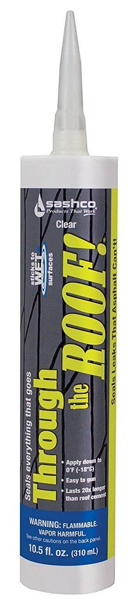 Sashco 031525914107 Through The Roof Sealant 10.5 Ounce Cartridge Clear Pack Of 12 -14