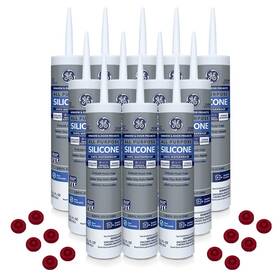 Schay004 Schayco 12 Pack Caulk Saver Caps With Case Of Ge012 All Purpose Silicone Clear 10