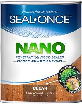 Seal-once 697333549551 Nano Penetrating Wood Sealer - Premium Waterproof Sealant 1 Quart Clear Woo