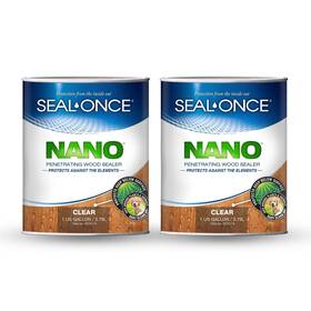 Seal-once 810163500794 Nano Penetrating Wood Sealer - Premium Waterproof Sealant 2 Gallon Clear Wo