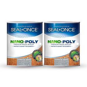 Seal-once 810163500916 Nano Poly Wood Sealer Waterproof Sealant 2 Gallon Coastal Gray