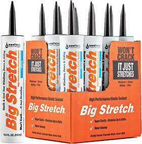 10004 Sealants 10.5oz Big Stretch Acrylic Latex Caulk 12pk Black