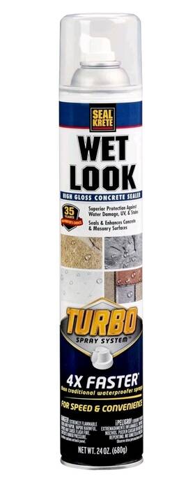 Sealkrete 020066464066 Seal-krete Concrete Sealer Wet Look High Gloss 24oz Waterproofer Turbo Spray