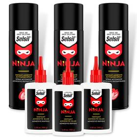 Selsil 696071412235 Ca Glue And Activator With 3x3.50 Oz Adhesive 3x13.50 F