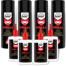 Selsil 696071412242 Ca Glue With Activator And Accelerator 4x3.50 Oz Adhesive 4x13.50
